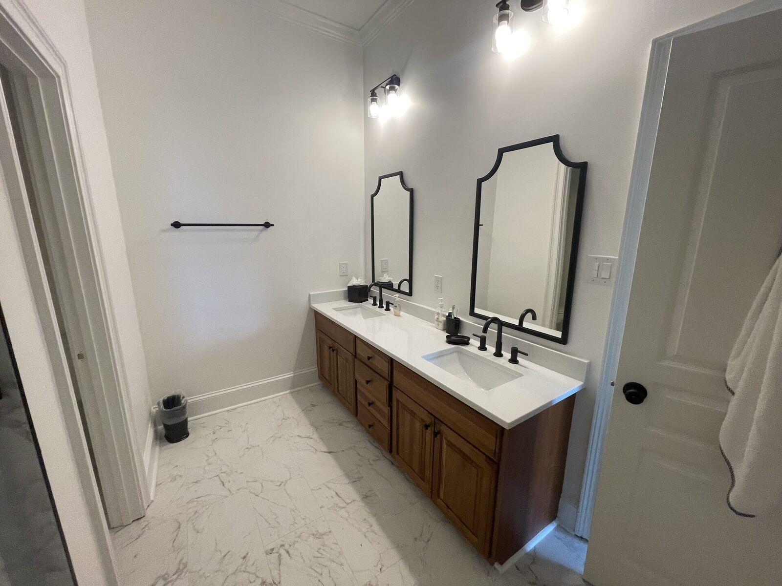 New bathroom vanity and fixtures after a remodel
